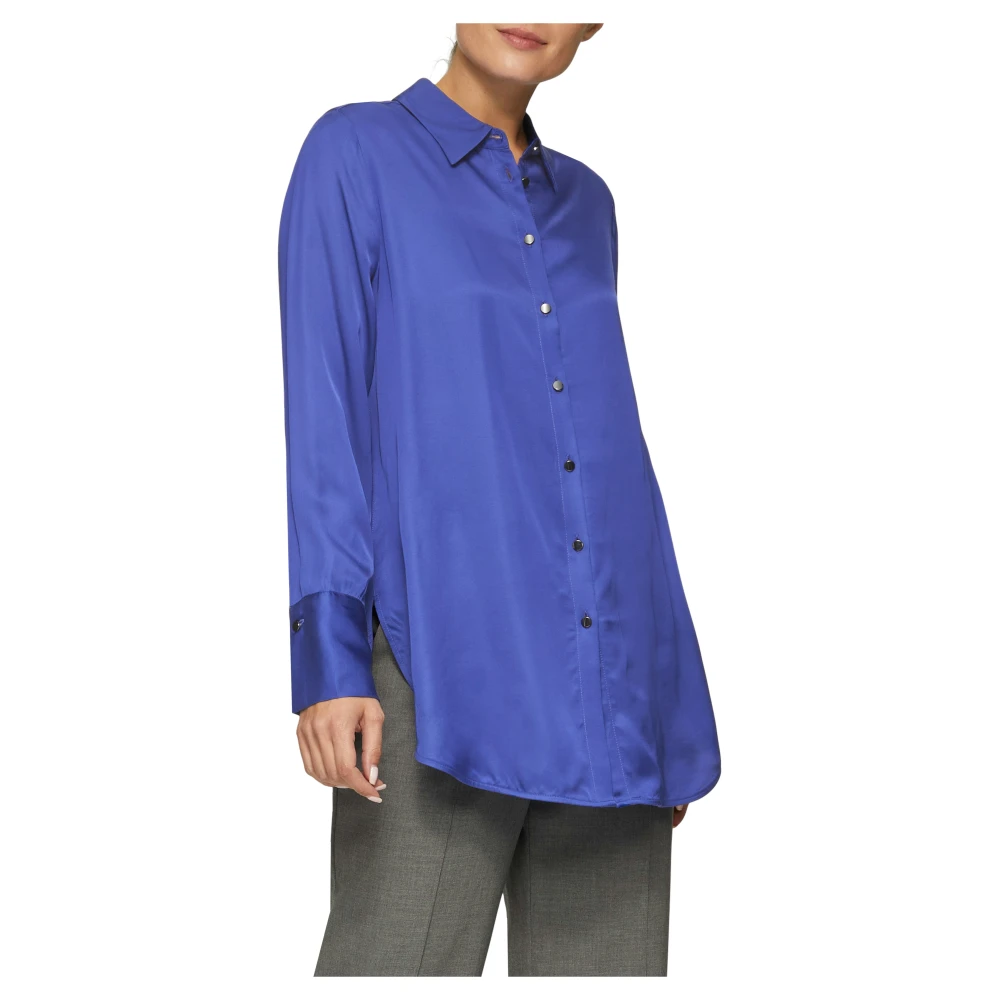 s.Oliver Zijdelings gespleten Hemd Shirt Blue Dames