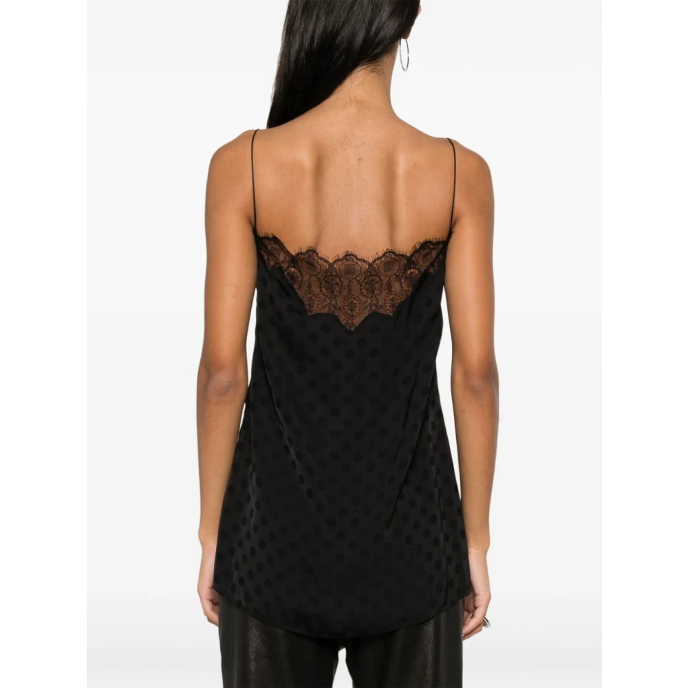 Givenchy Zwarte Camisole Top met Kant Black Dames