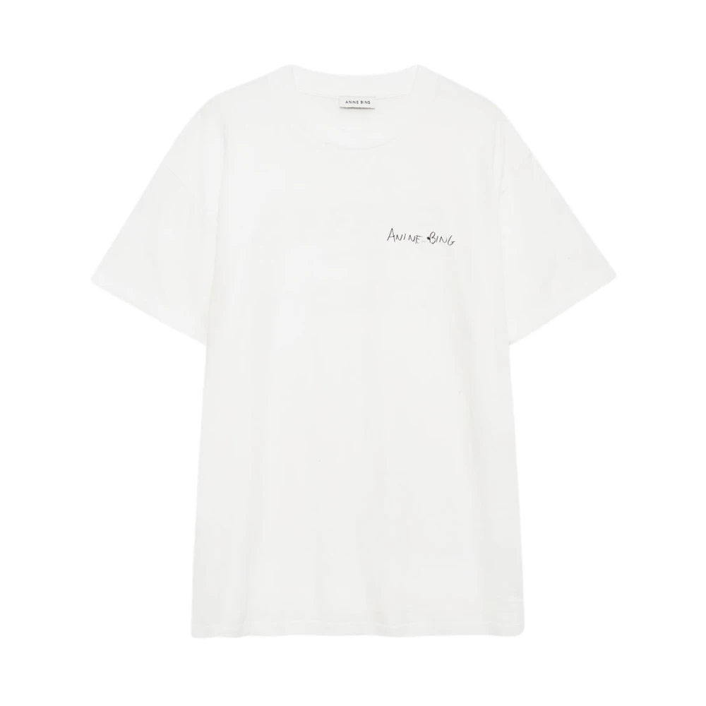 Anine Bing Walker Tee Lyrics Grafisk T-shirt White, Dam