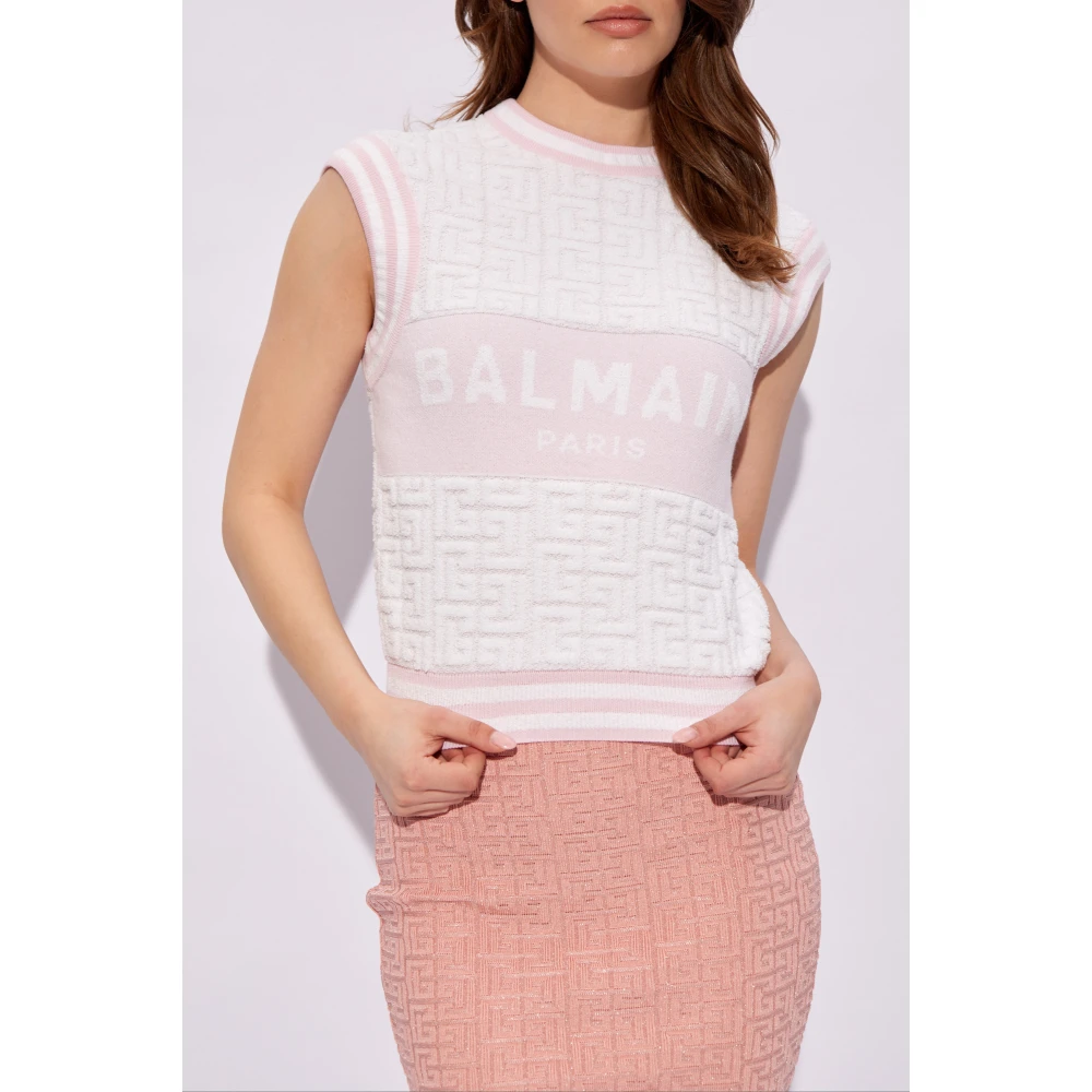 Balmain Vest met logo Multicolor Dames