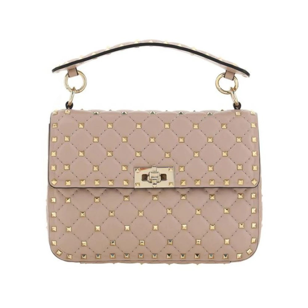 Valentino Garavani Women's Pink Handbags, One Size, Studded Quilted Shoulder Bag