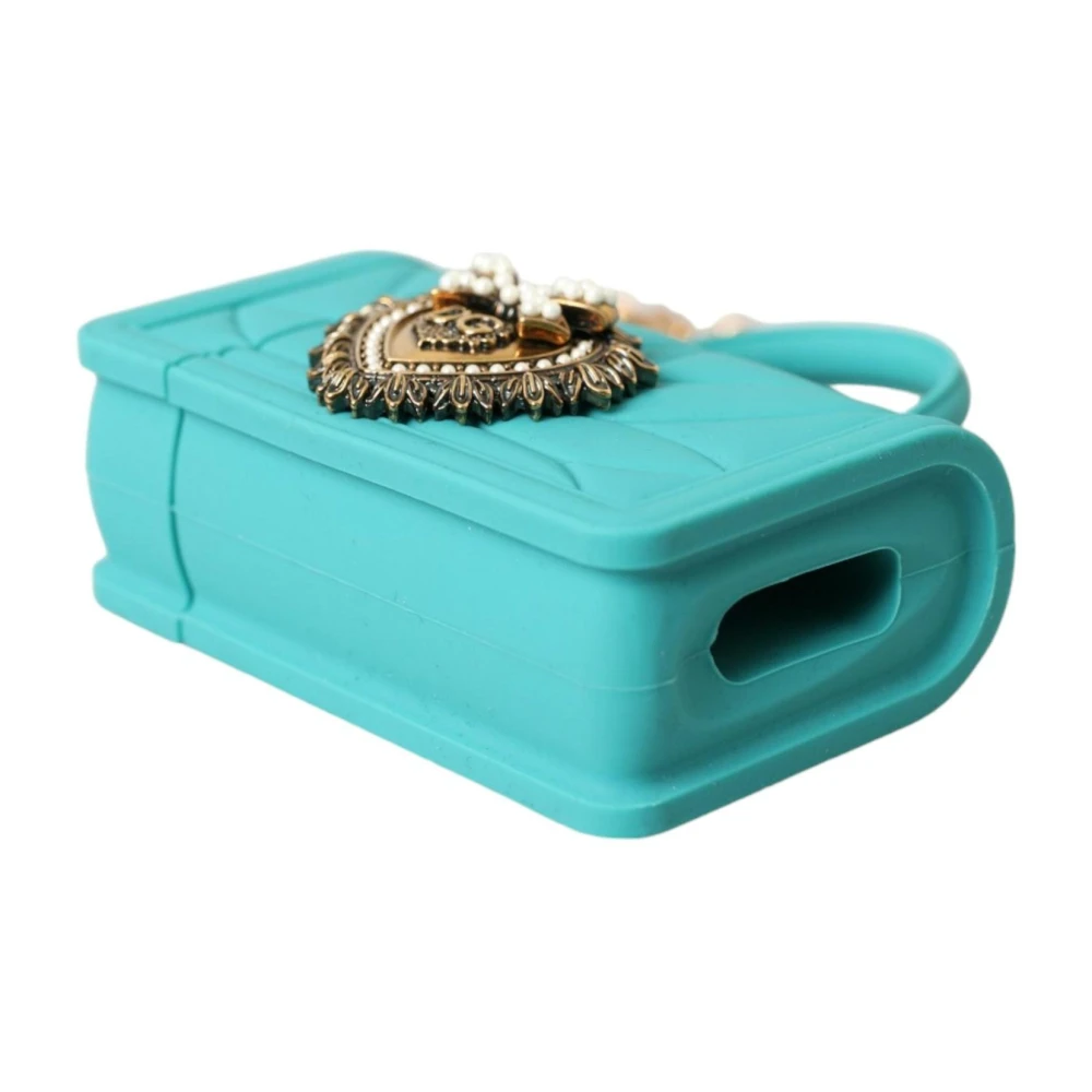 Dolce & Gabbana Siliconen Schoudertas met Hartversiering Blue Dames