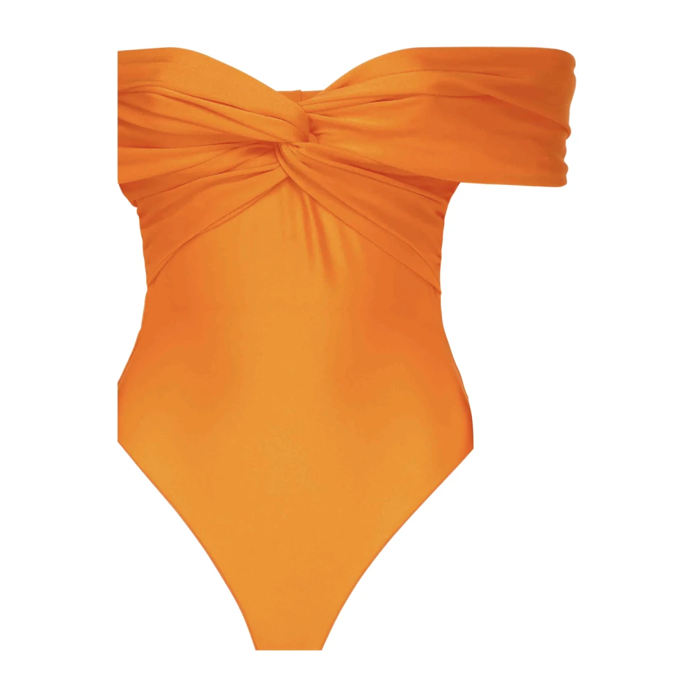 Andamane Oranje Crossover Bardot Bodysuit Gemaakt in Italië Orange Dames