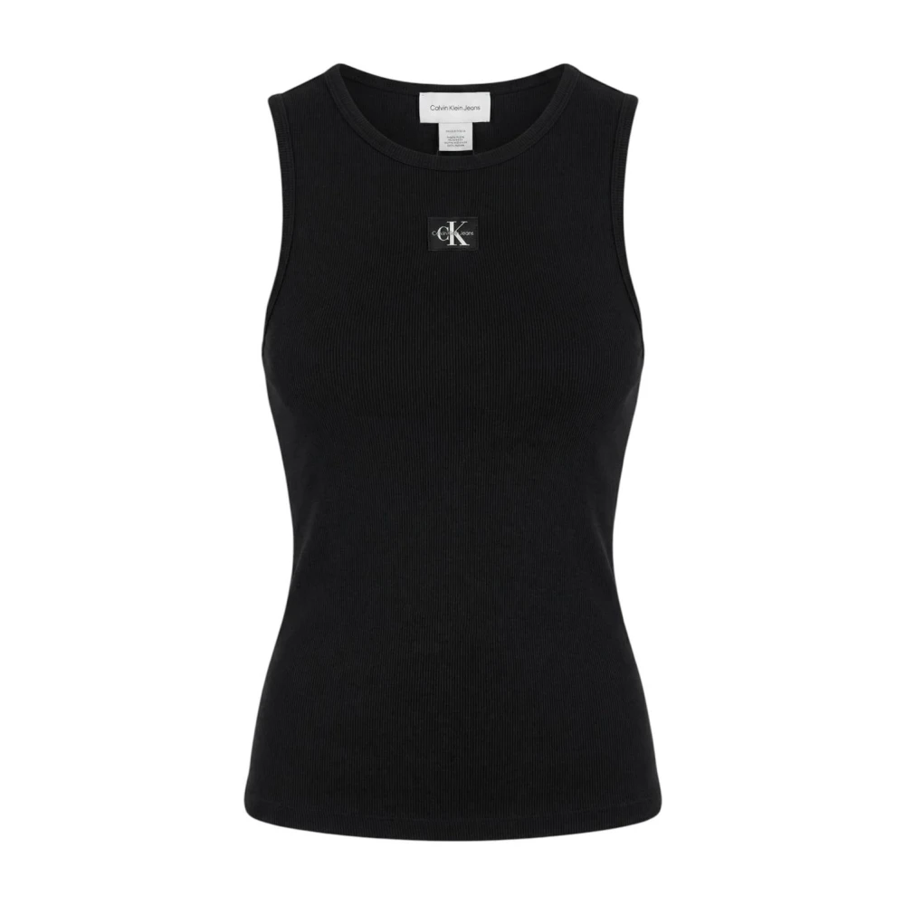 Calvin Klein Women's Black Sleeveless Tops, L, Sleeveless Top