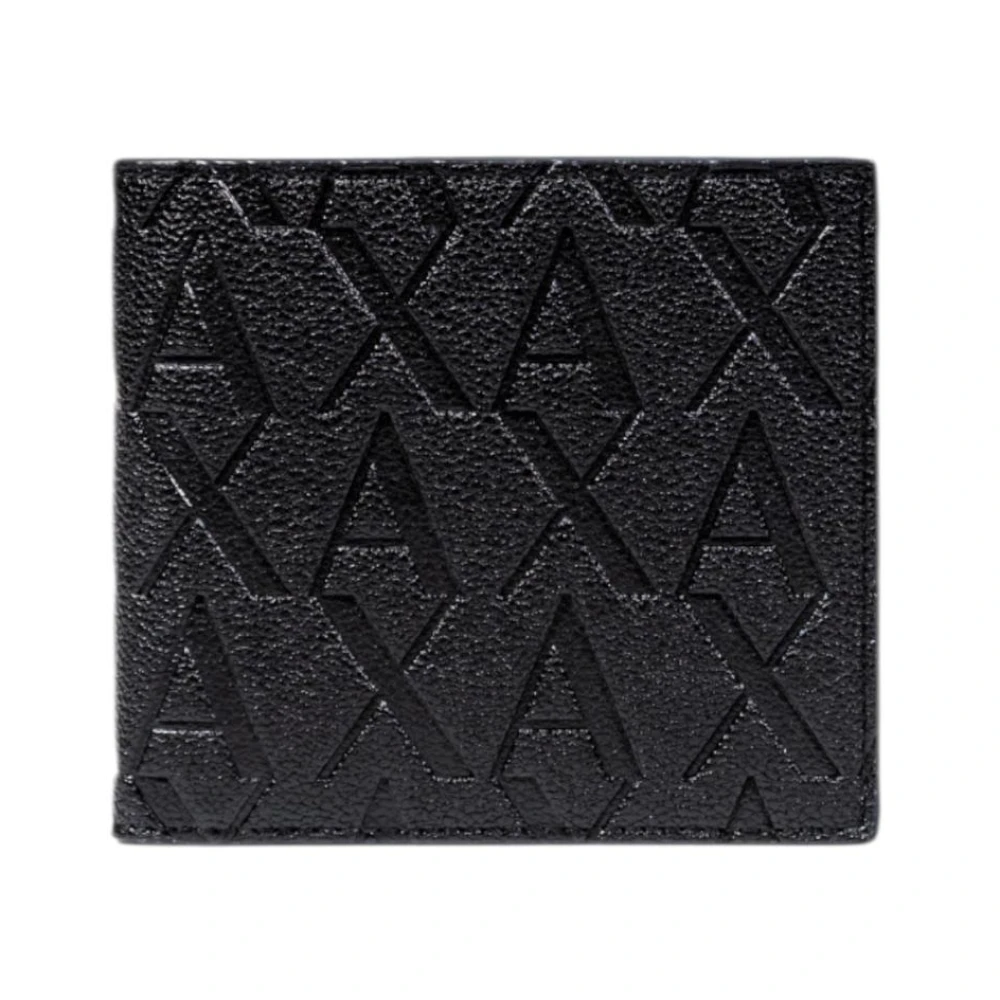 Armani Exchange Men's Black Printed Wallet With Inside Compartts