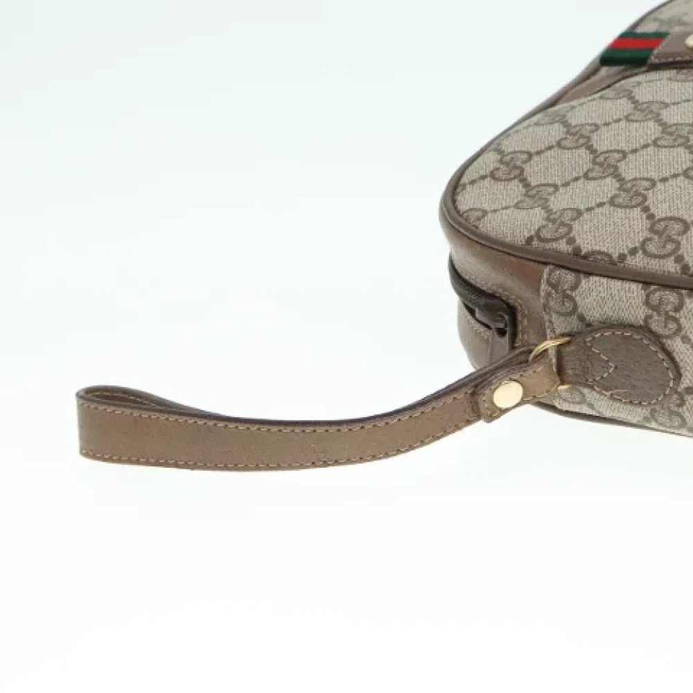 Gucci Vintage Pre-owned Leather clutches Beige Dames