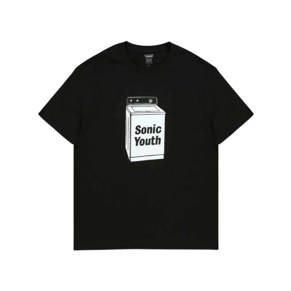 Pleasures Katoenen T-shirt met korte mouwen Print Black Heren