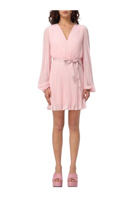 charming-pink-pleated-mini-dress