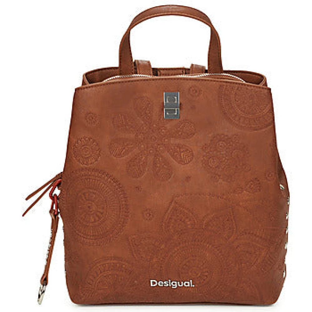 Desigual Bruine Clipbevestiging Handtas Rugzak voor Vrouwen Brown Dames