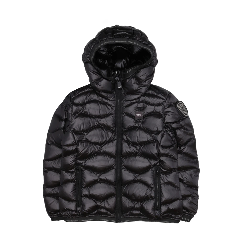 Blauer Girls Black Winter Jackets, 12 Y, Nylon Jacket With Quilted Hood