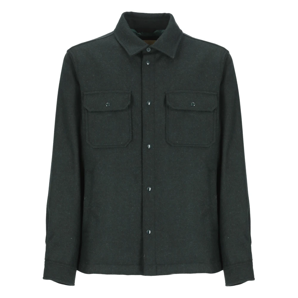 Woolrich Groen Gewatteerd Overshirt met Zakken Green Heren