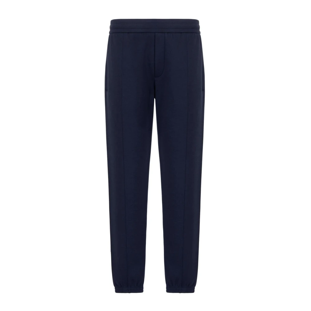 Emporio Armani Blauwe Tapered Leg Broek Blue Heren