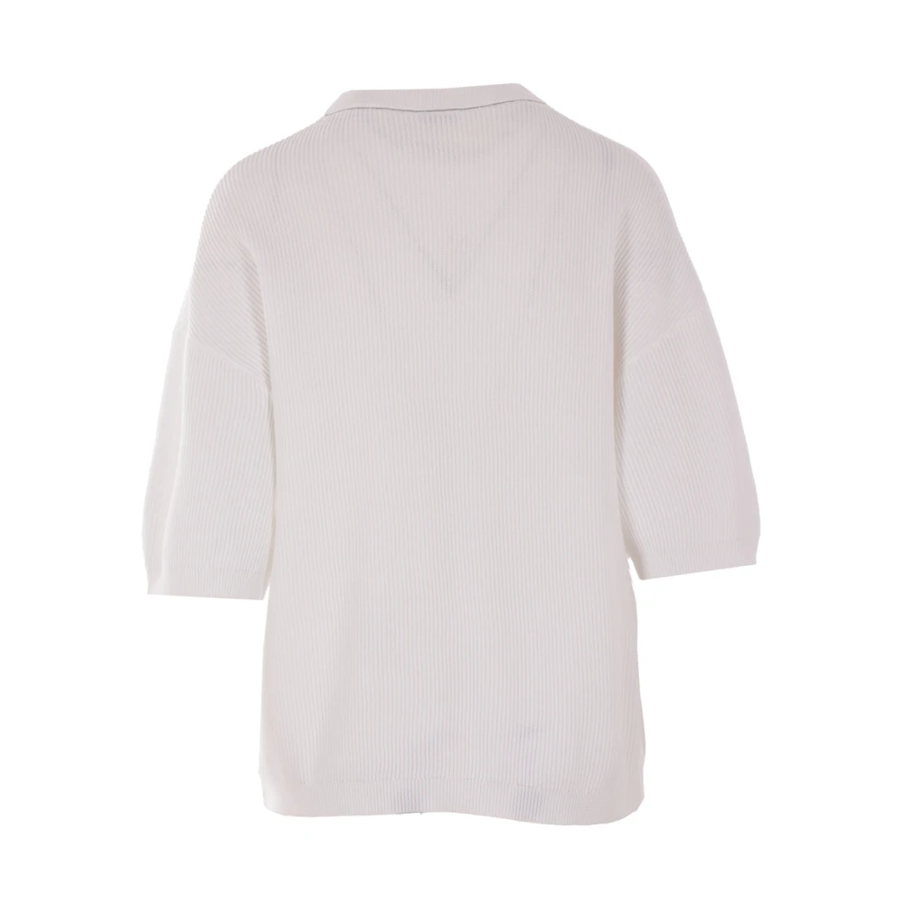 BRUNELLO CUCINELLI Witte Katoenen Ribtrui White Dames