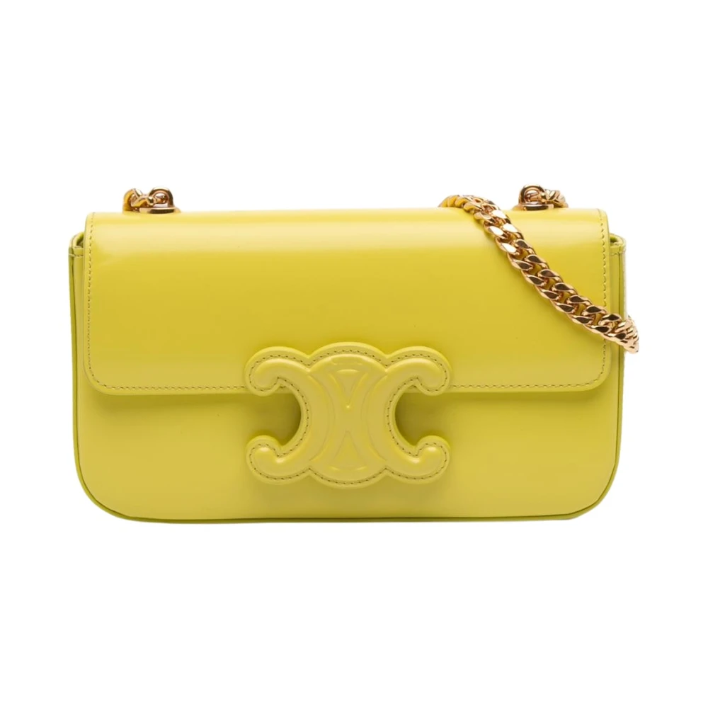Celine Vintage Women's Yellow Pre-Owned Shoulder Bag