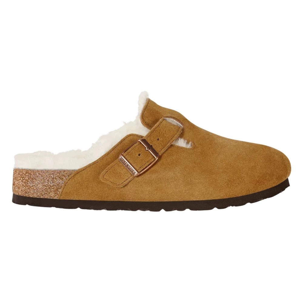 Birkenstock Unisex Brown Shearling Suede Clogs