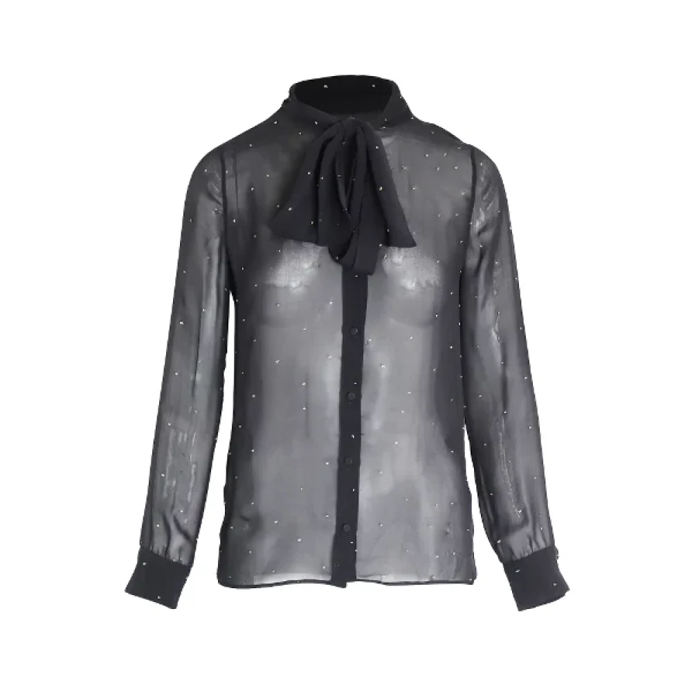 Saint Laurent Vintage Pre-owned Silk tops Black Dames