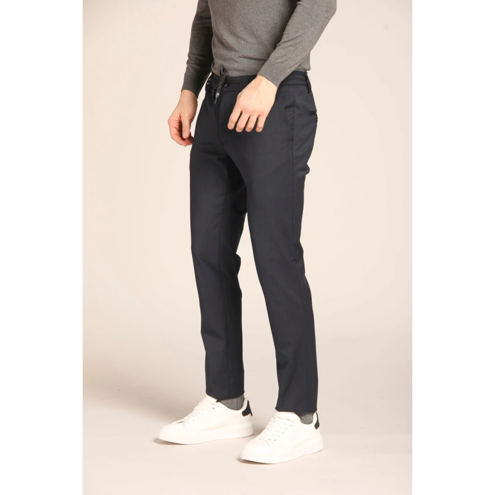 Mason's Slim Fit Wol Chino Broek Blue Heren
