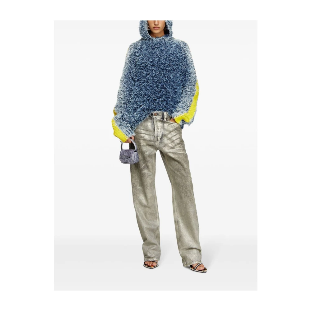 Diesel Grijze Denim Wide Leg Jeans Gray Dames