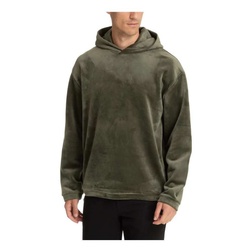Emporio Armani EA7 Effen Logo Hoodie met Zakken Green Heren