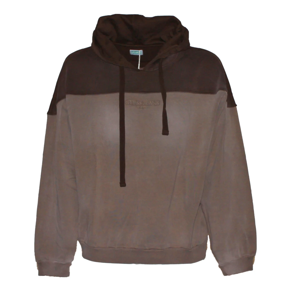 Guess Geborduurde Hoodie Trui Brown Heren
