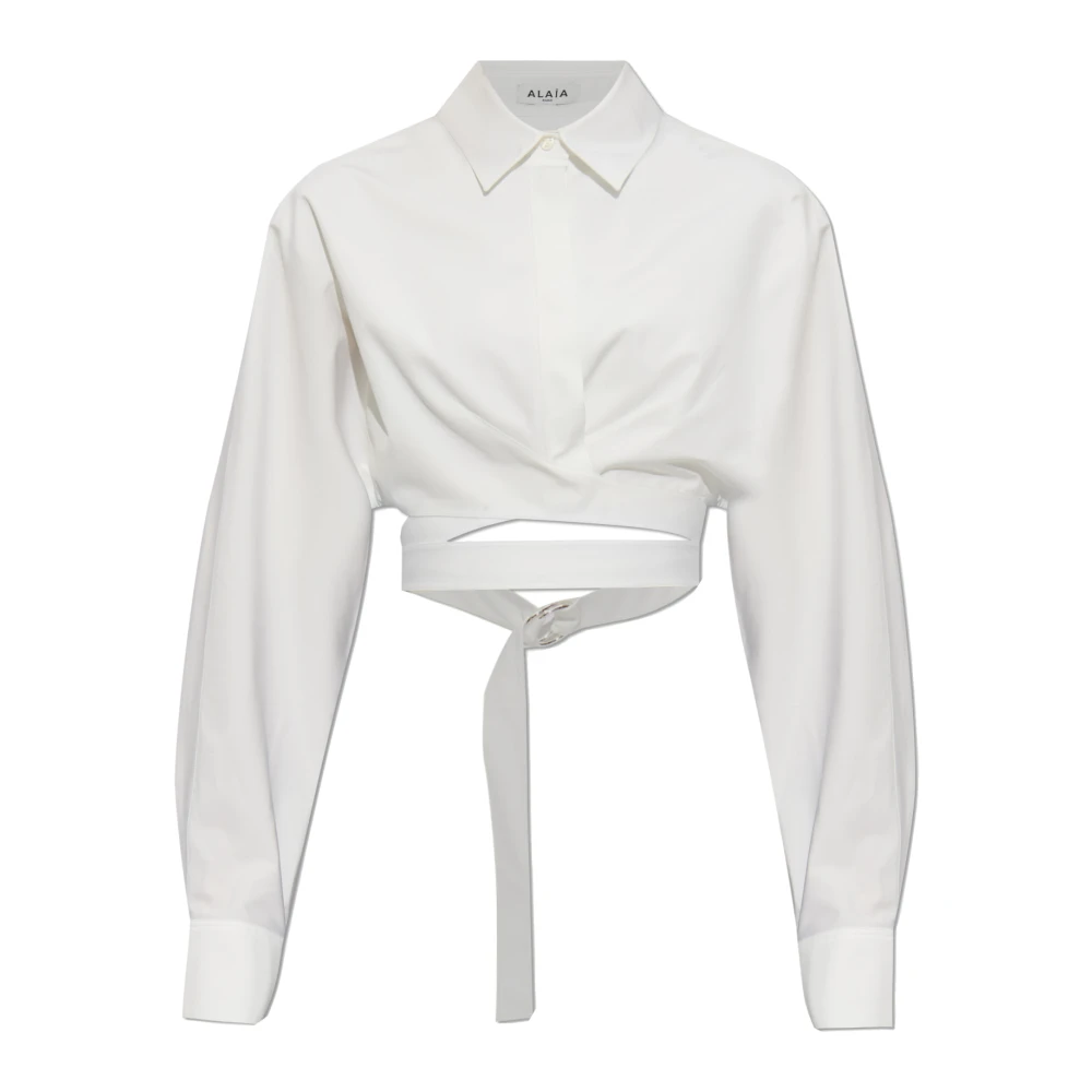 Alaïa Witte Crossed Shirt White Dames