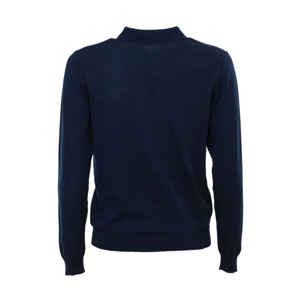 Sun68 Solid Polo Sweater Blue Heren