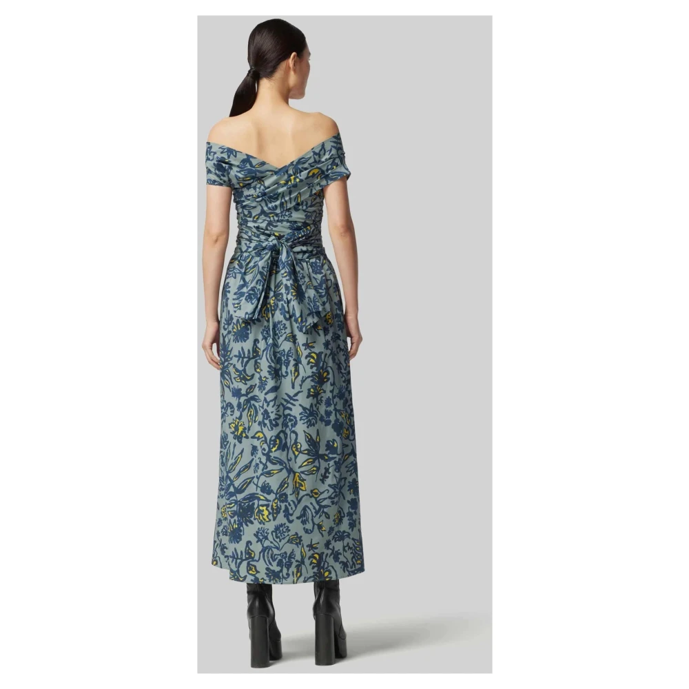 altuzarra Off-Shoulder Maxi Dress in Stormcloud Shibori Blue Dames