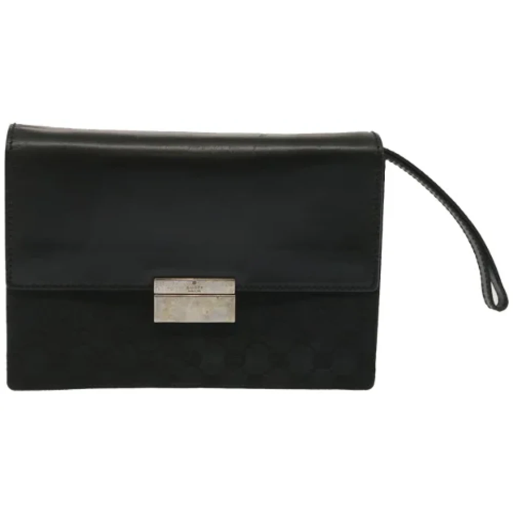 Gucci Vintage Pre-owned Canvas clutches Black Dames