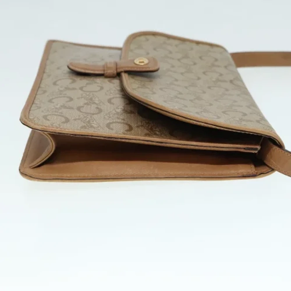 Celine Vintage Pre-owned Leather shoulder-bags Beige Dames