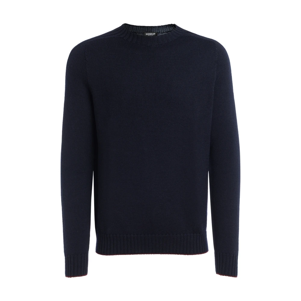 Dondup Blauwe Wol Crewneck Trui Blue Heren