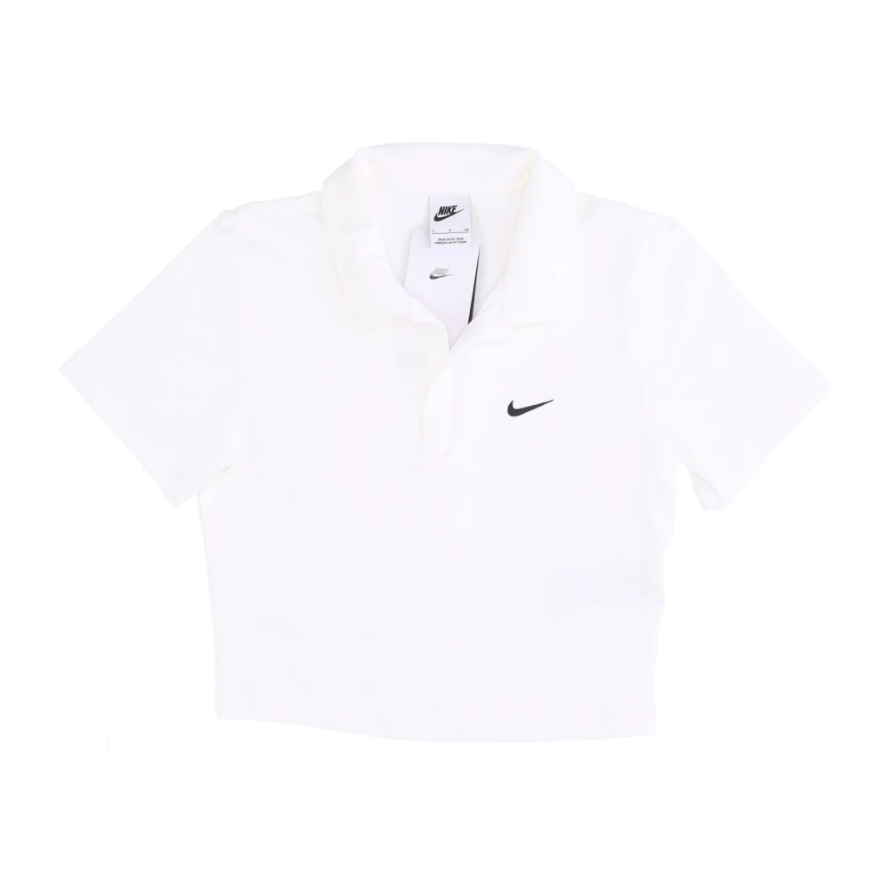 Nike Essentiële Polo Crop Top White Dames