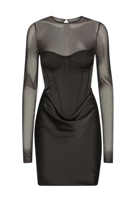 Satin Corset Mini Klänning
