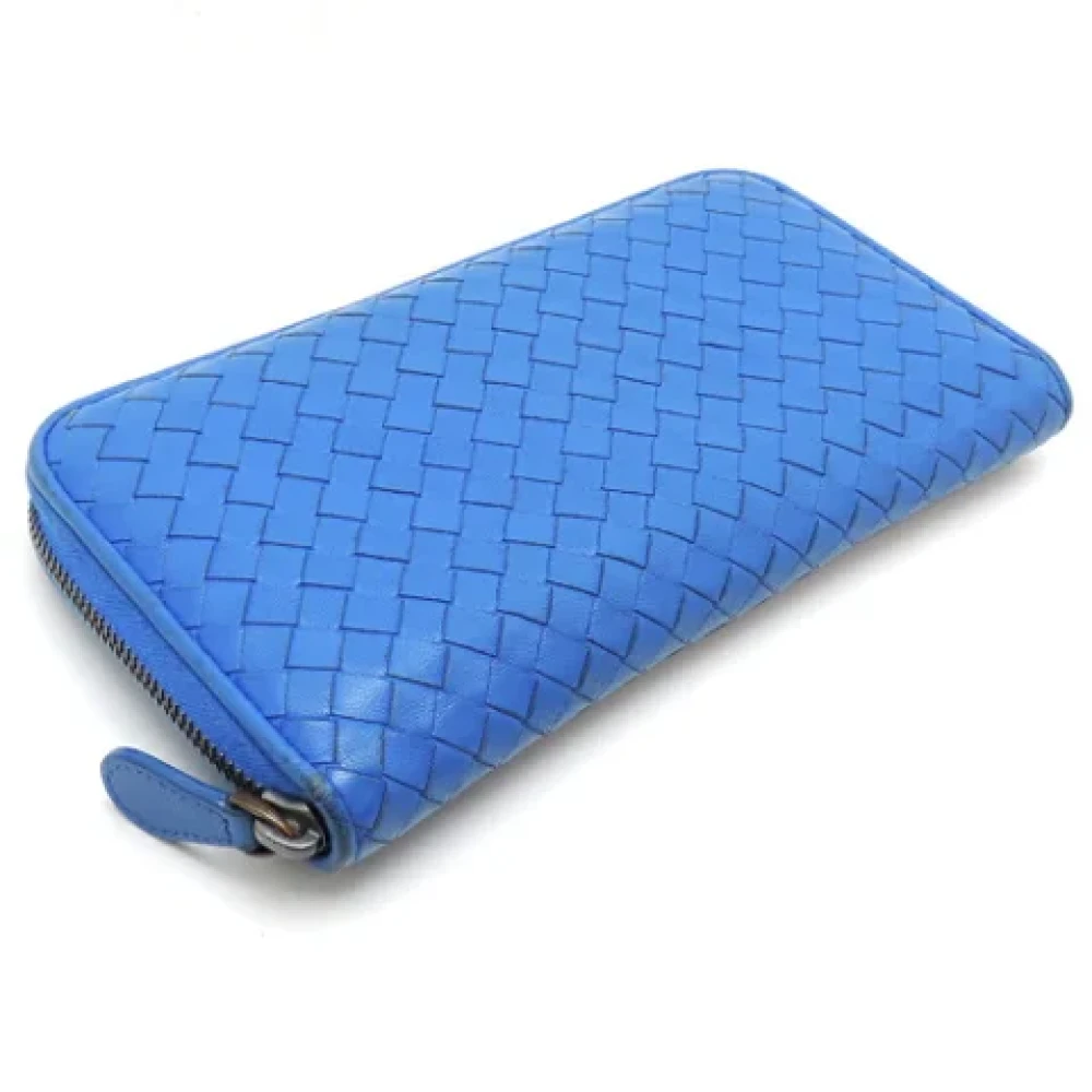 Bottega Veneta Vintage Pre-owned Leather wallets Blue Dames