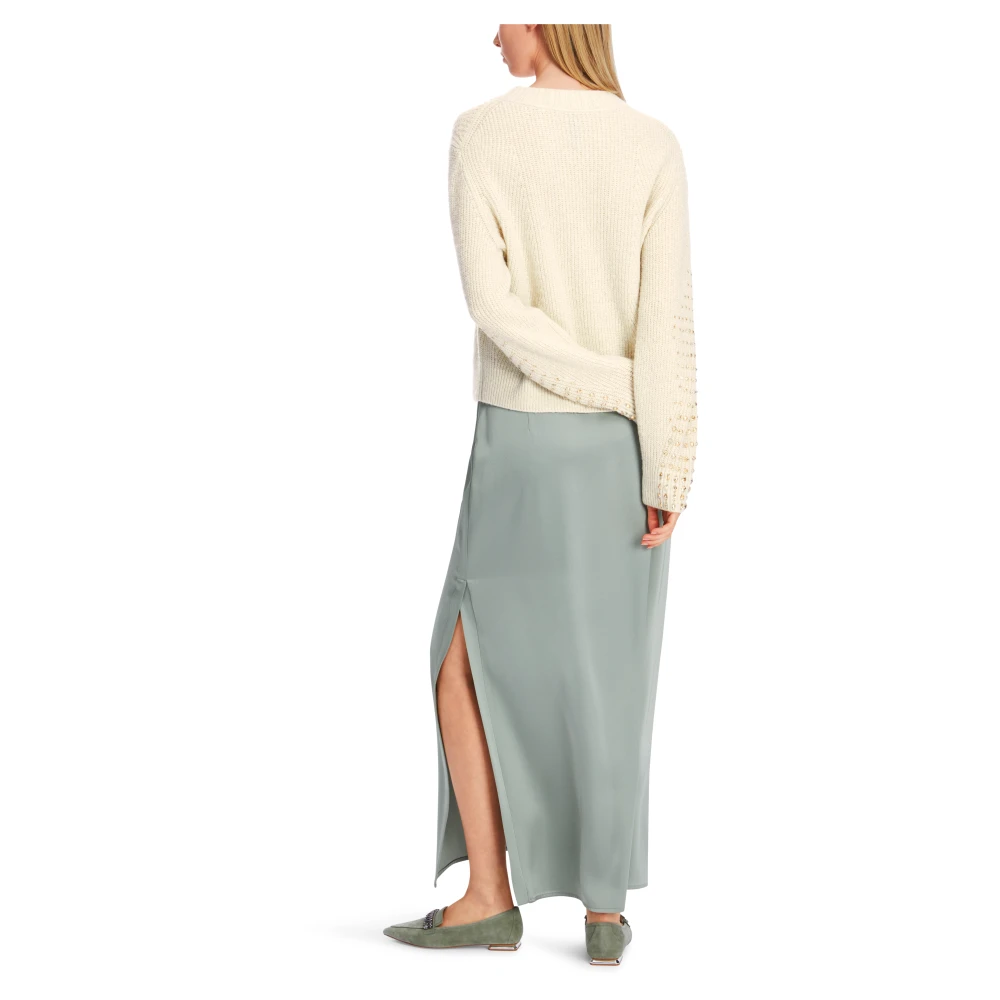 Marc Cain Gebreide Trui met Parels Beige Dames