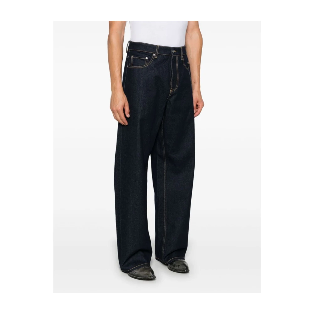 Golden Goose Wide Leg Denim Jeans Blue Heren