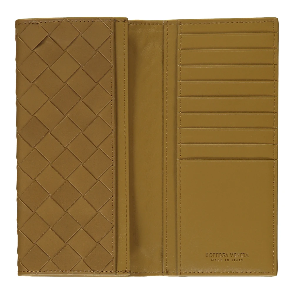 Bottega Veneta Leren Portemonnee met Kaartsleuven Brown Heren