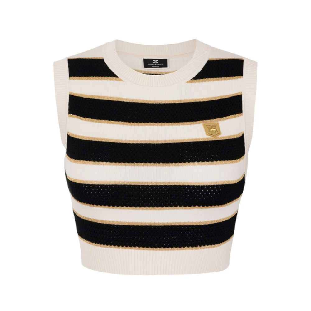 Elisabetta Franchi Stijlvolle Tricot Top voor Vrouwen Black Dames