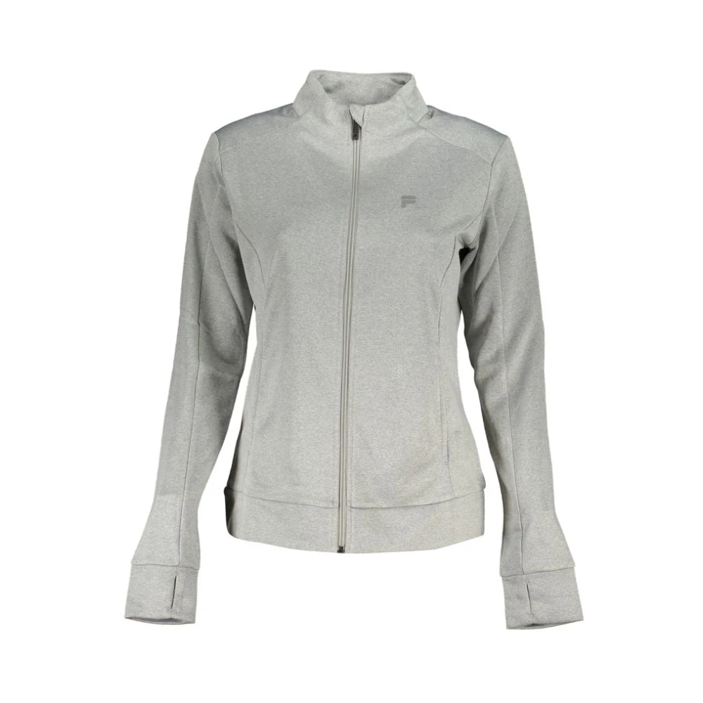 Fila Grijze Sweater met rits Lange mouwen Acetaat Gray Dames
