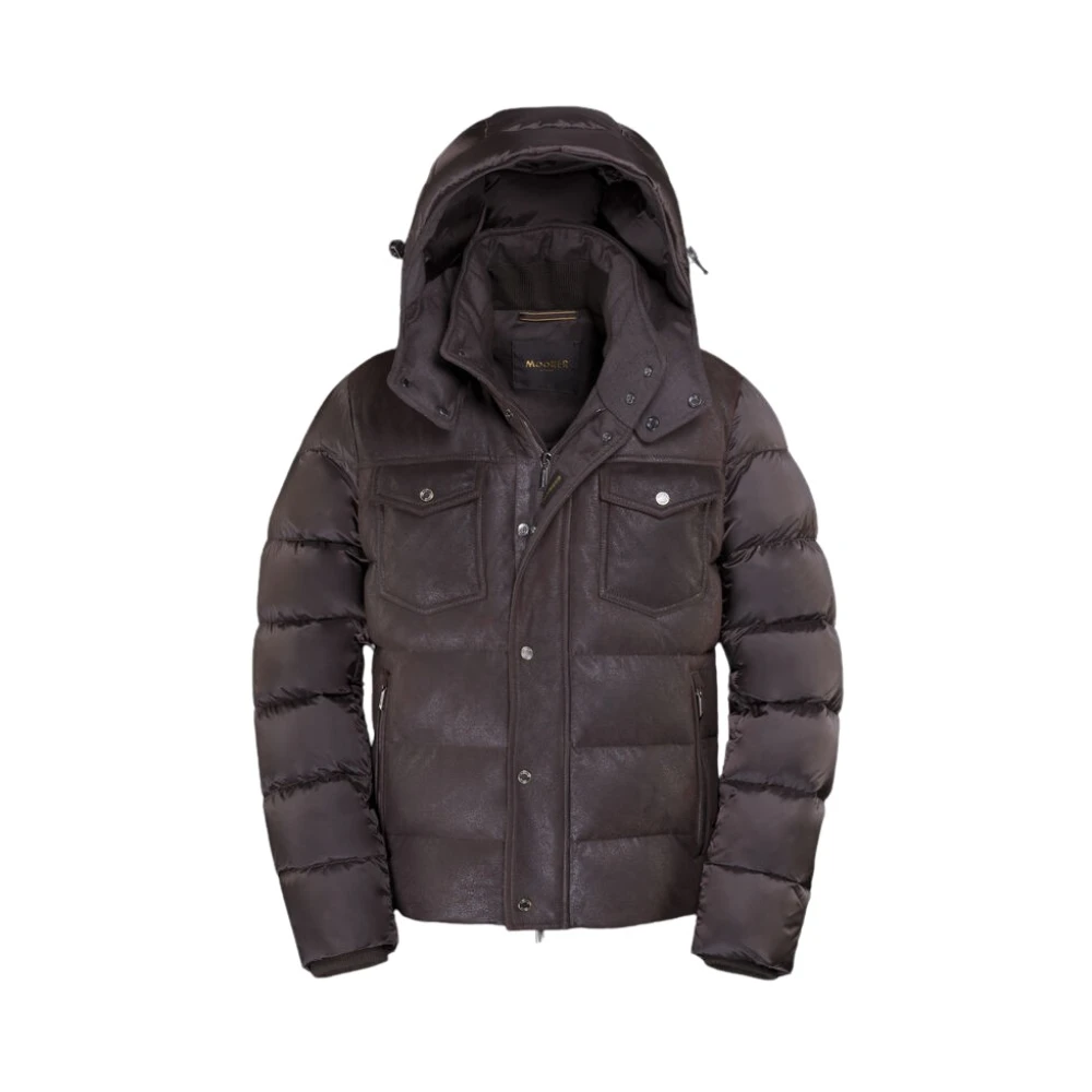 Moorer Men's Brown Down Jackets, Xl, Teve-Ur2 Bomber Jacket