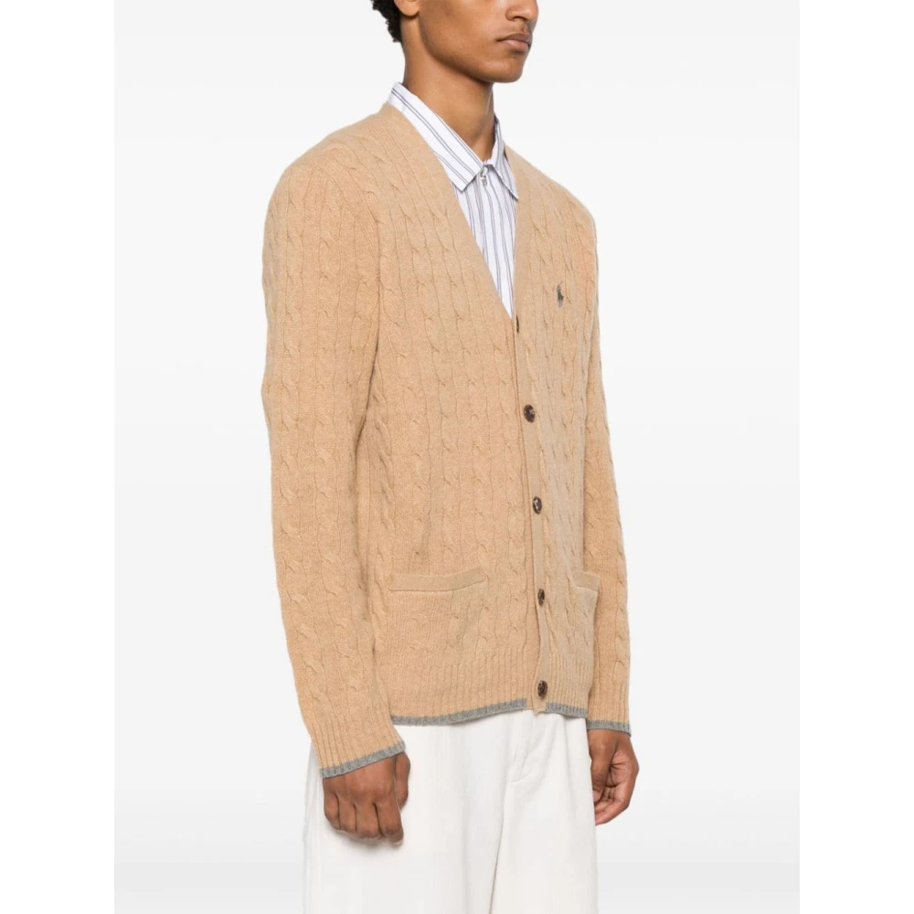 Polo Ralph Lauren Beige V-Neck Sweater met Zakken Beige Heren
