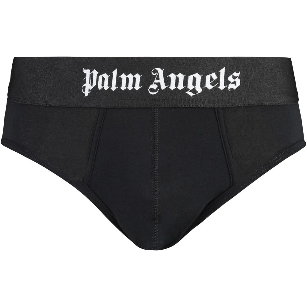 Palm Angels Set van twee katoenen slips met logo-elastische band Black Heren
