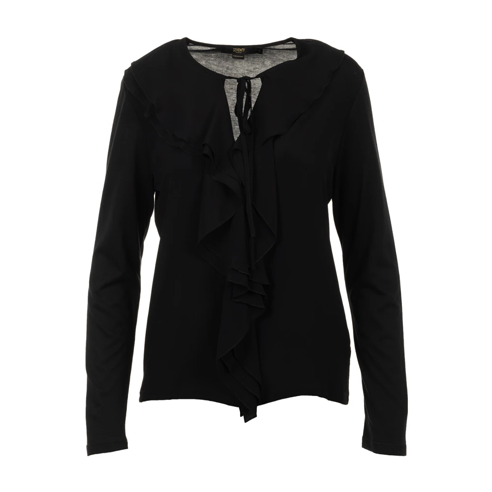 Seventy Zwarte Gerimpelde Trui Black Dames