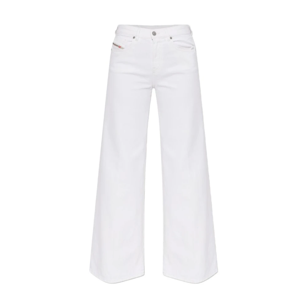 Diesel Women's White Wide Jeans, W25, 1978 D-Akemi Flare Jeans