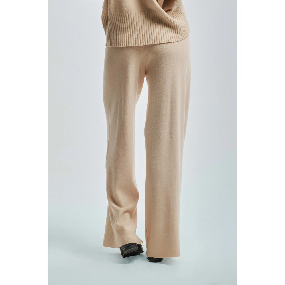Kocca Gebreide Palazzo Broek voor Vrouwen Beige Dames