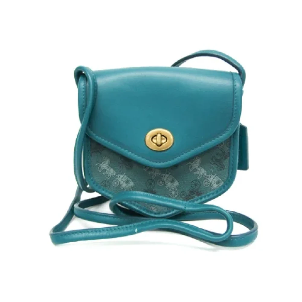 Coach Pre-owned Leather shoulder-bags Blue Dames