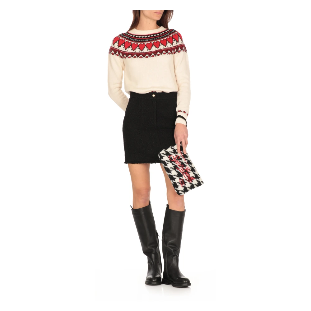 Saint Barth Zwarte Wolmix Clutch Tas Black Dames