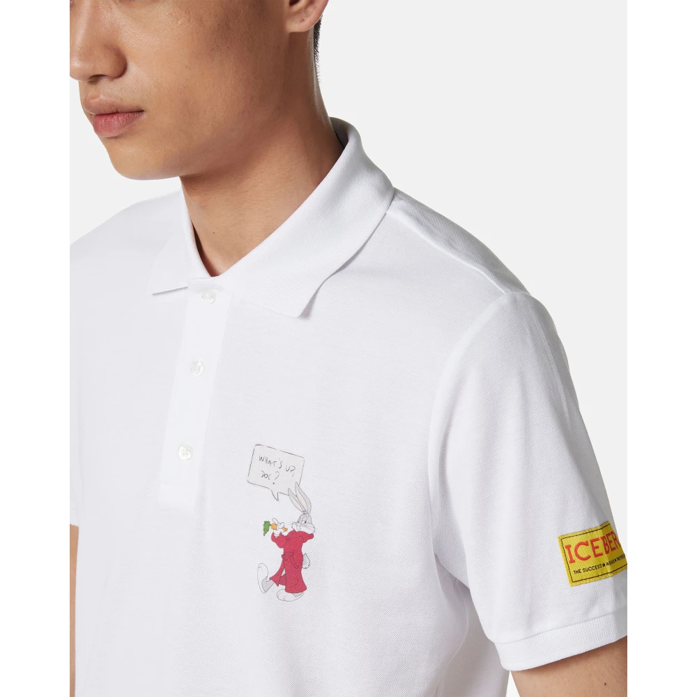Iceberg Regular fit witte polo van piqué stof White Heren