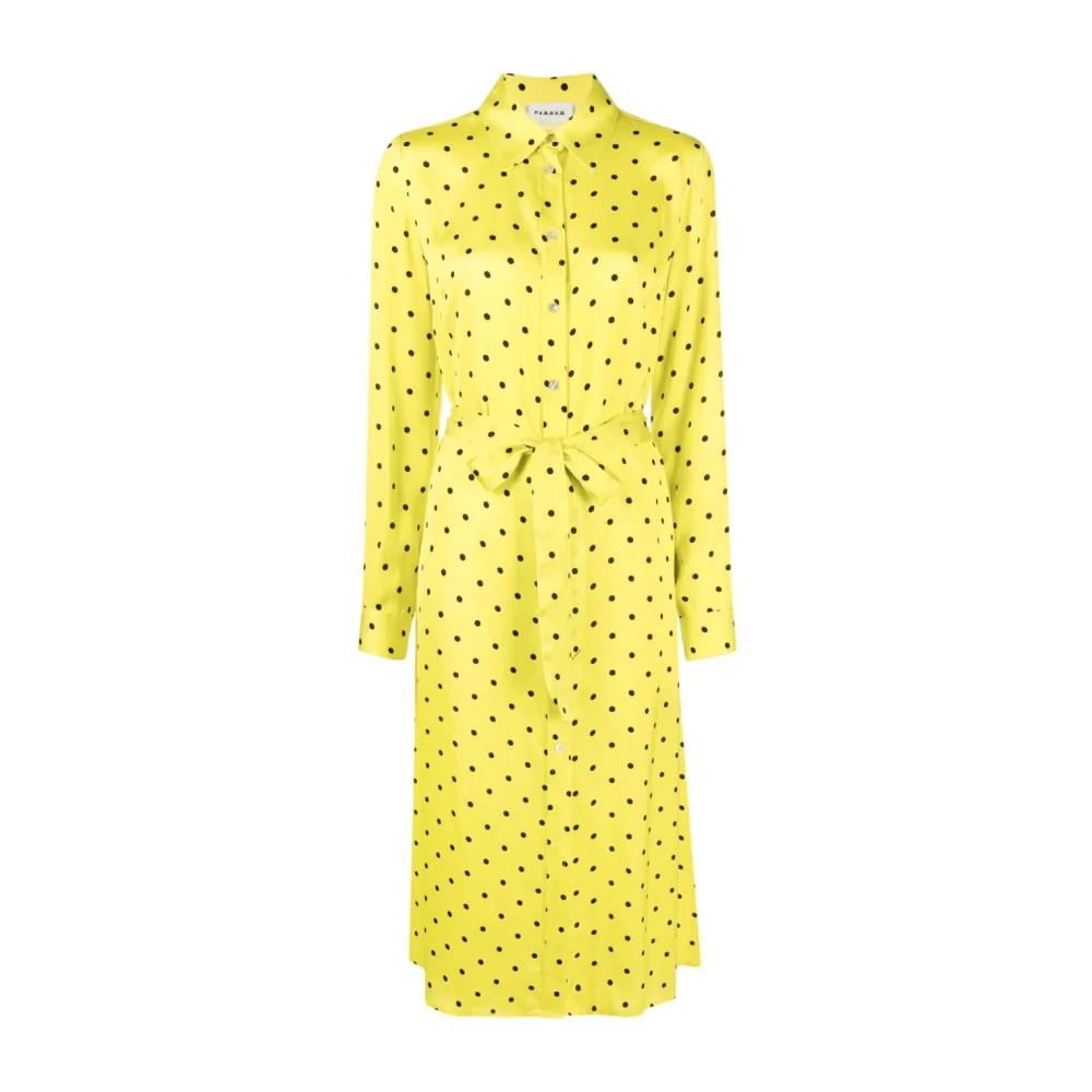 P.a.r.o.s.h. Elegante Gele Midi Jurk Yellow Dames