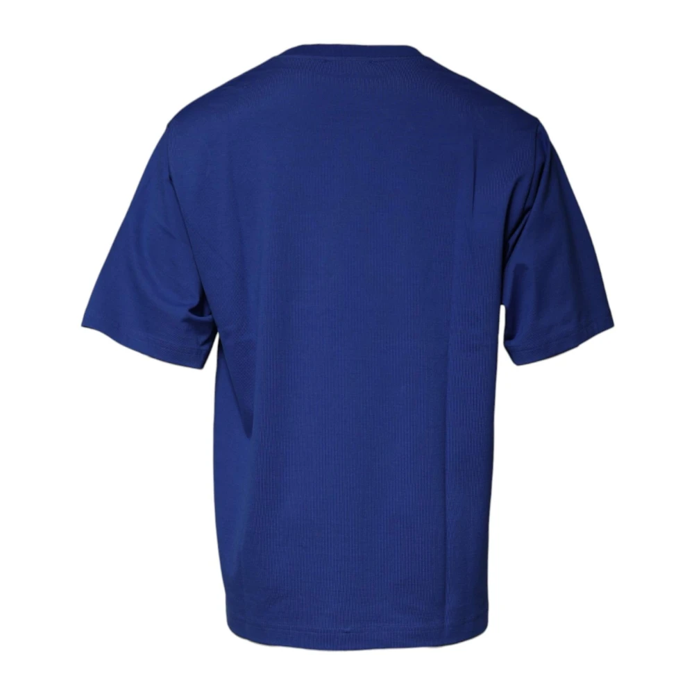 Dolce & Gabbana Blauw Katoenen Crew Neck T-shirt Blue Heren