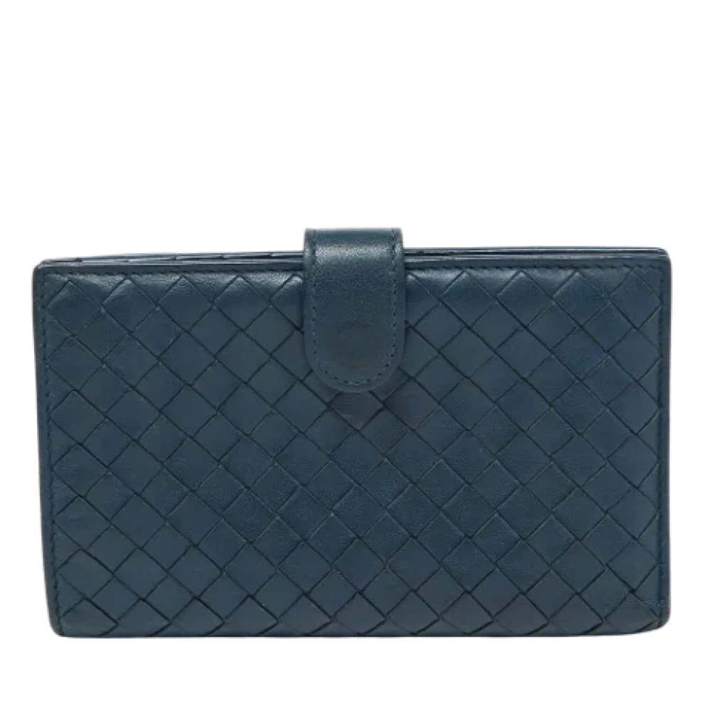 Bottega Veneta Vintage Pre-owned Leather wallets Blue Dames